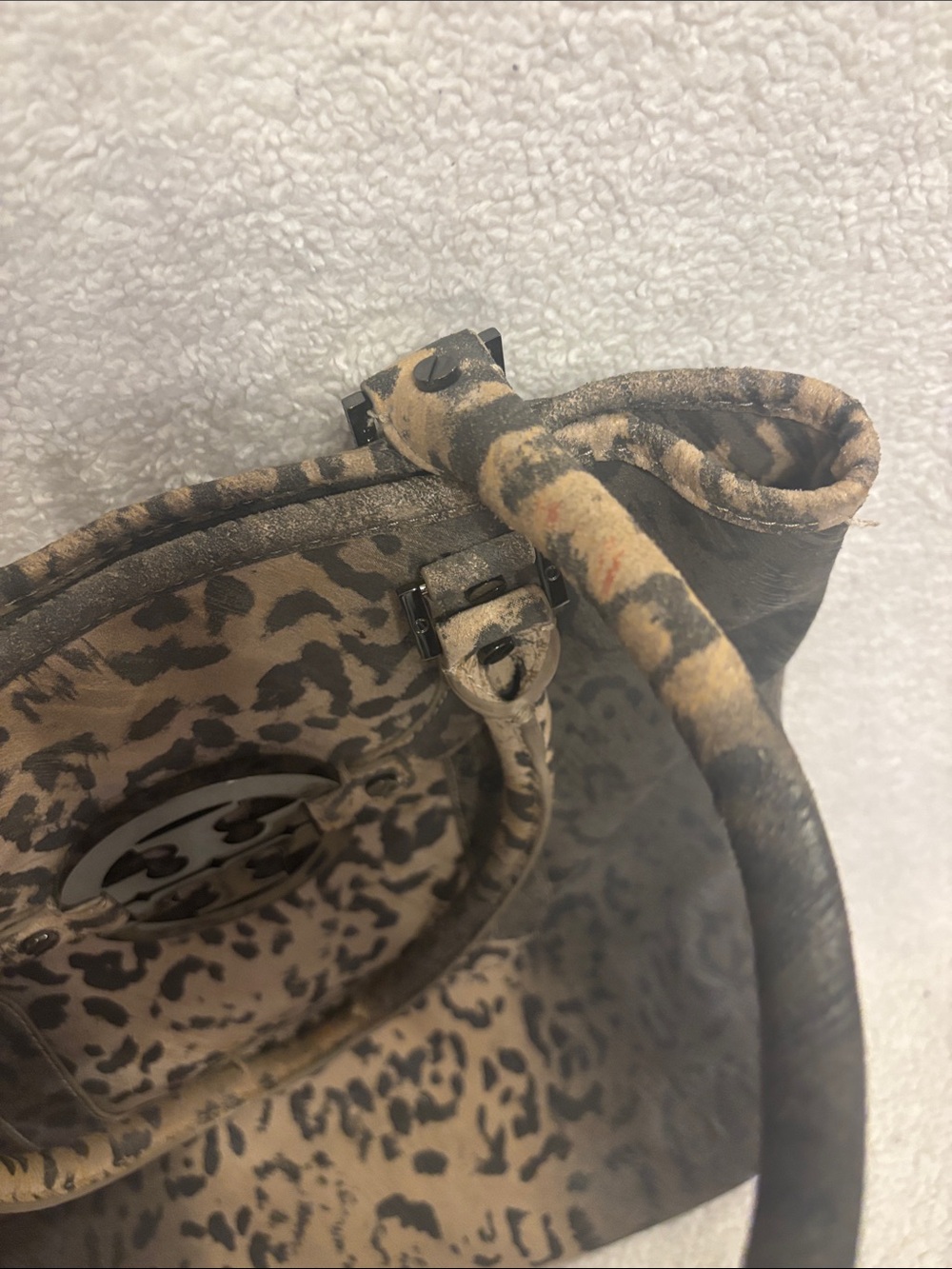 Tory Burch Leopard-Print Tote in Brown and Black - Picture 8 of 17
